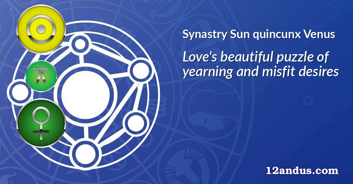 Sun quincunx Venus in the synastry chart