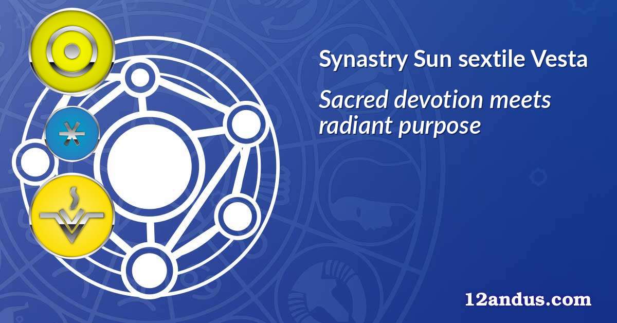Sun sextile Vesta in the synastry chart