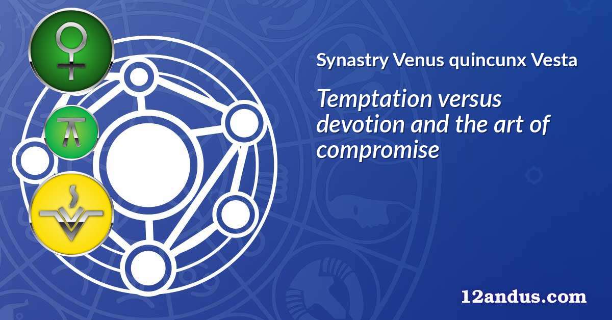 Venus quincunx Vesta in the synastry chart