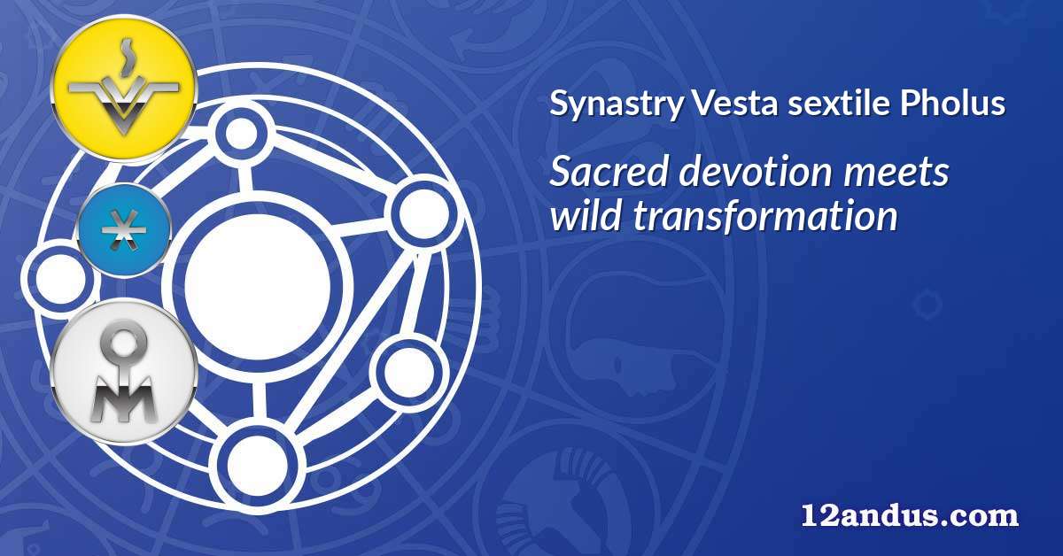 Vesta sextile Pholus in the synastry chart