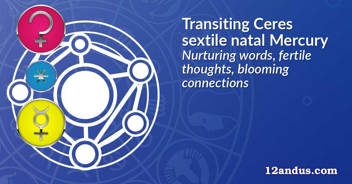 Transiting Ceres sextile natal Mercury