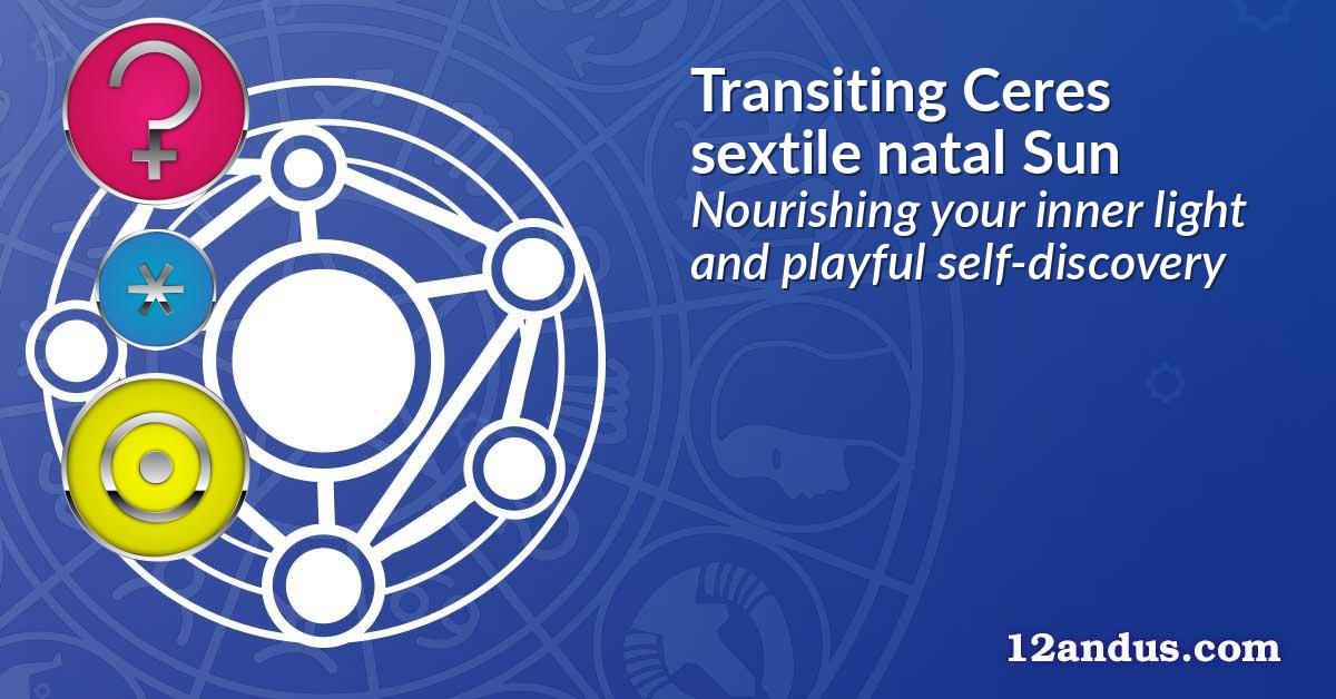Transiting Ceres sextile natal Sun