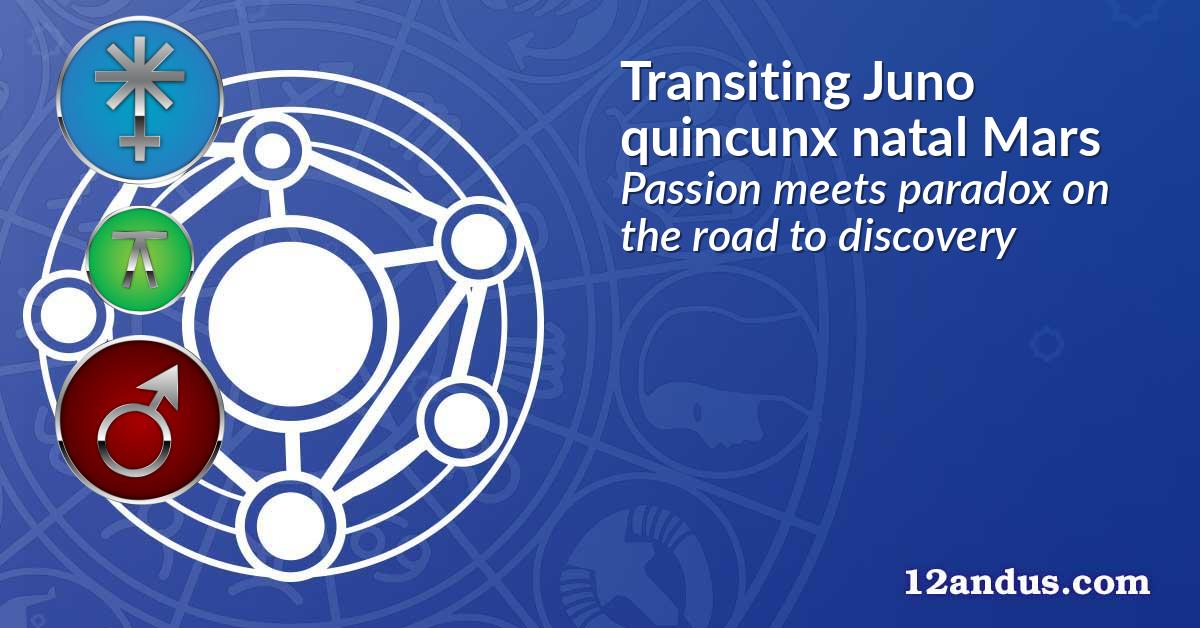 Transiting Juno quincunx natal Mars