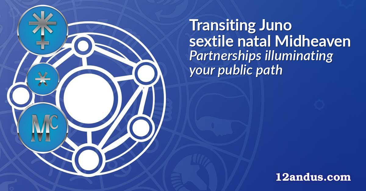 Transiting Juno sextile natal Midheaven