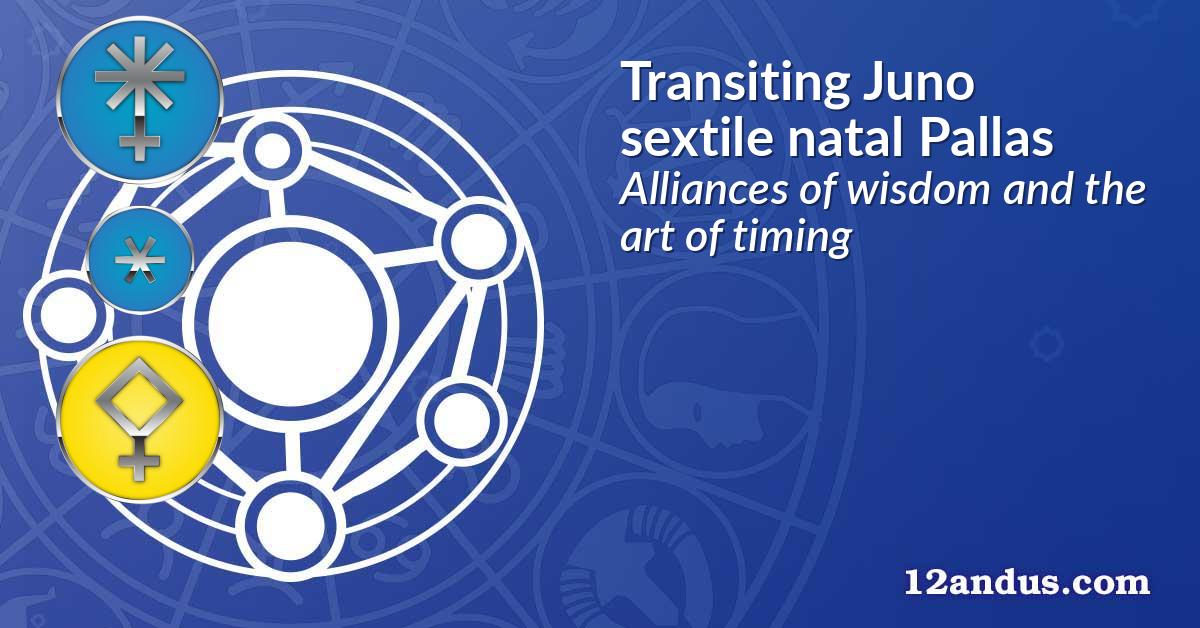 Transiting Juno sextile natal Pallas