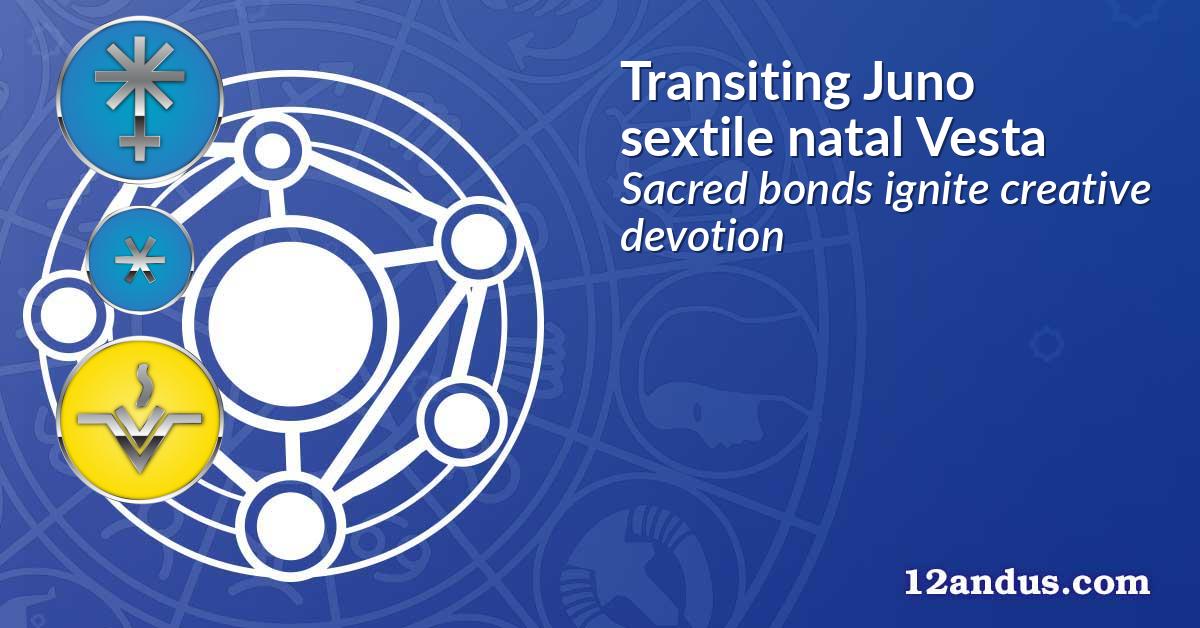 Transiting Juno sextile natal Vesta