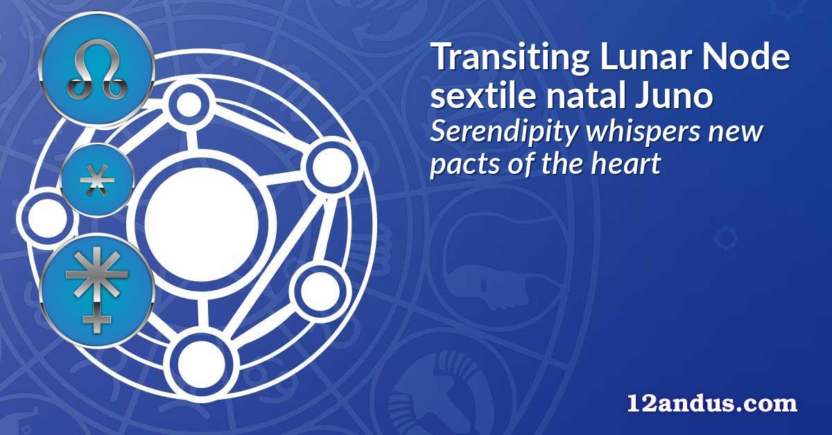 Transiting Lunar Node sextile natal Juno