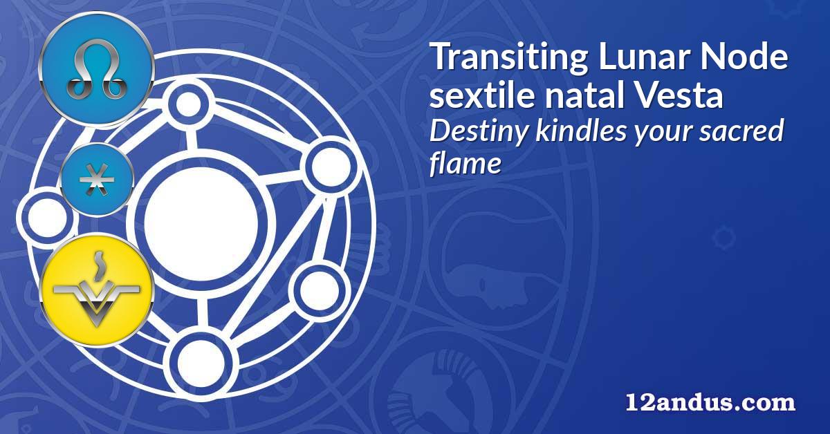 Transiting Lunar Node sextile natal Vesta