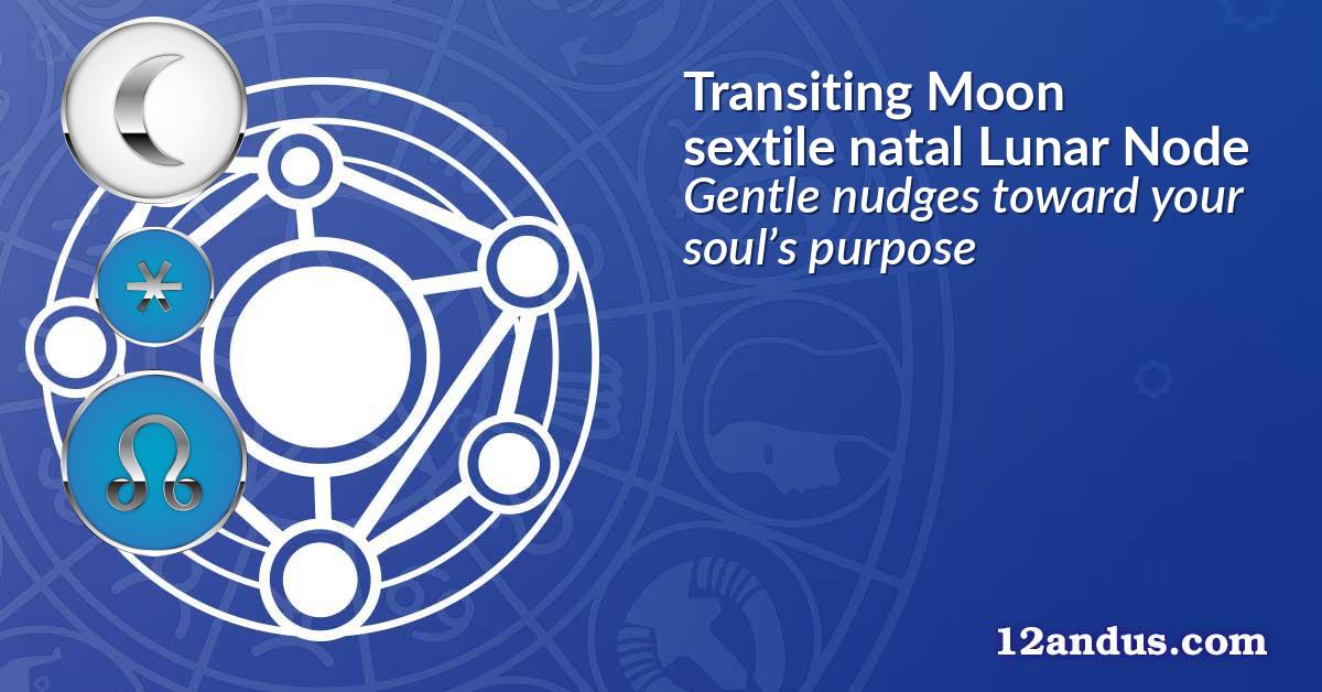 Transiting Moon sextile natal Lunar Node