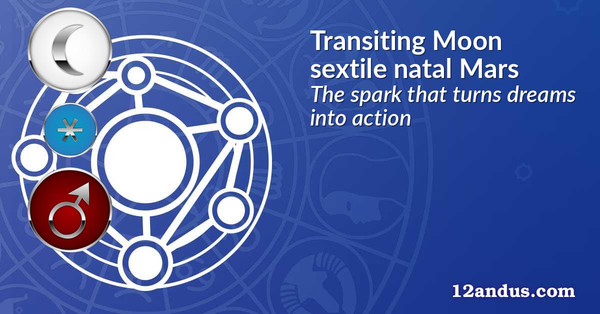 Transiting Moon sextile natal Mars
