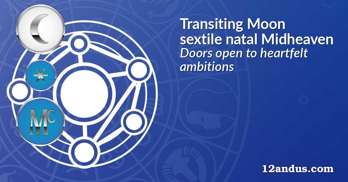 Transiting Moon sextile natal Midheaven