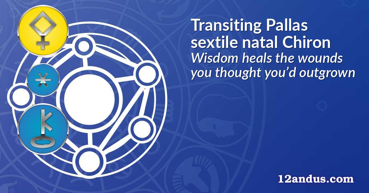 Transiting Pallas sextile natal Chiron