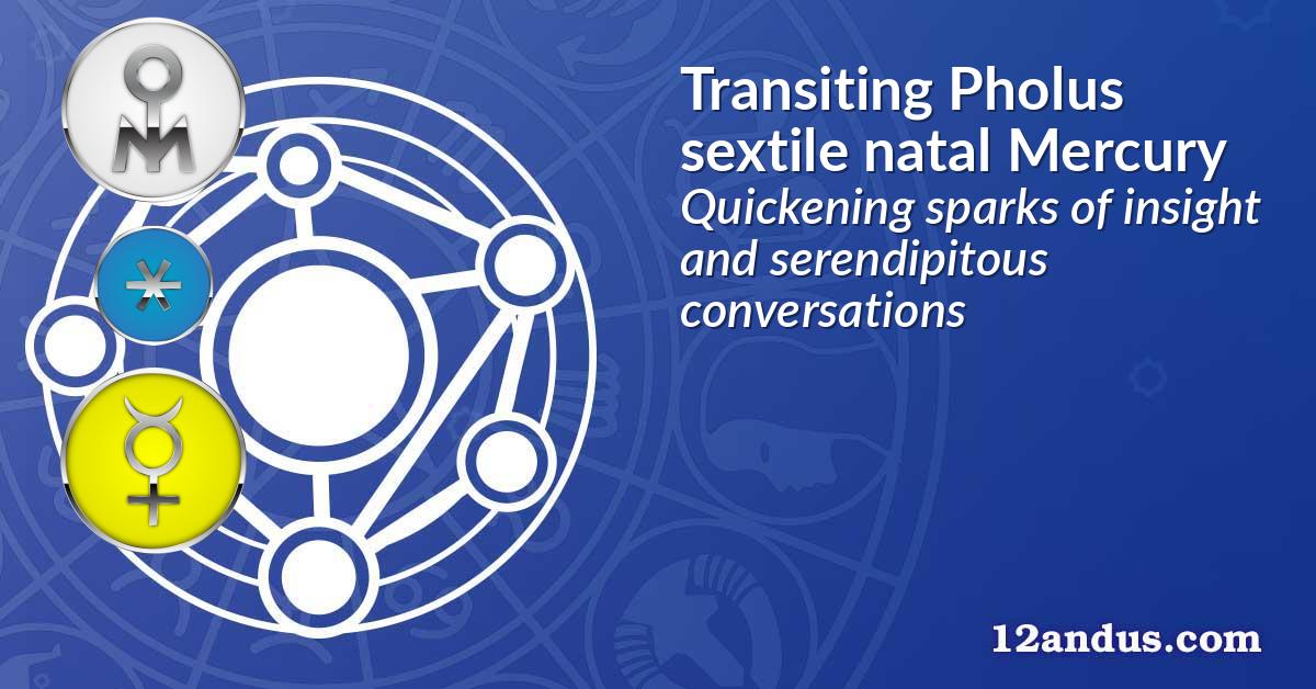 Transiting Pholus sextile natal Mercury