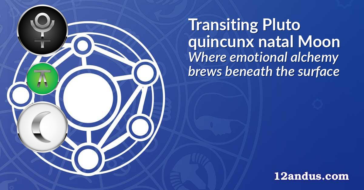 Transiting Pluto quincunx natal Moon