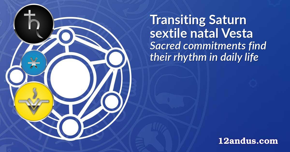 Transiting Saturn sextile natal Vesta