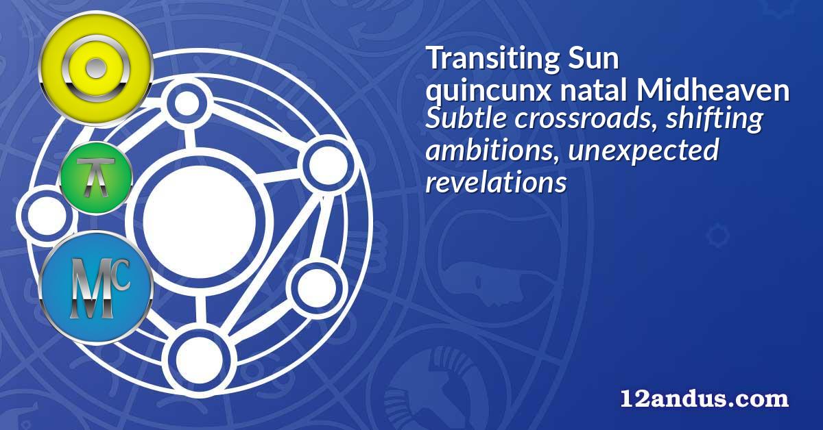 Transiting Sun quincunx natal Midheaven