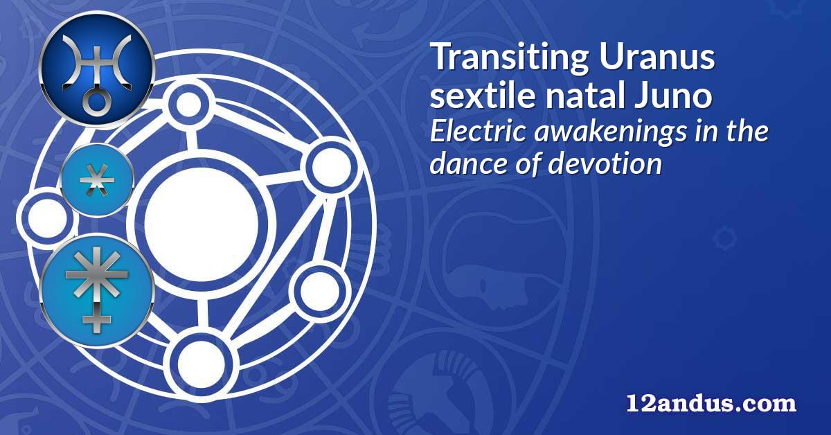 Transiting Uranus sextile natal Juno
