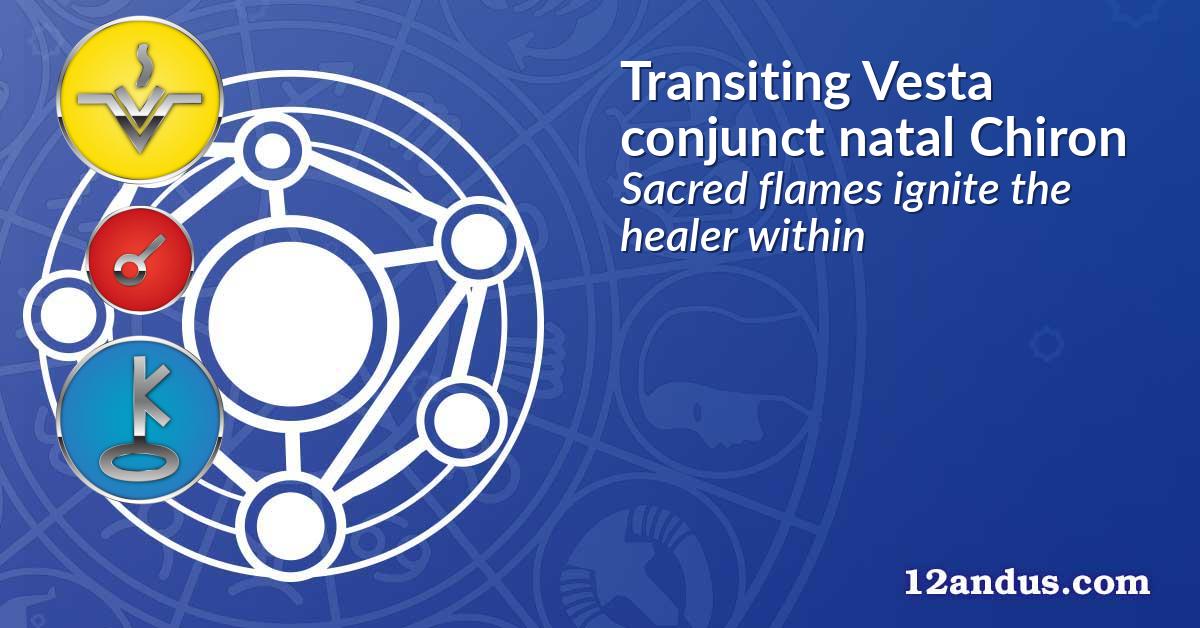 Transiting Vesta conjunct natal Chiron