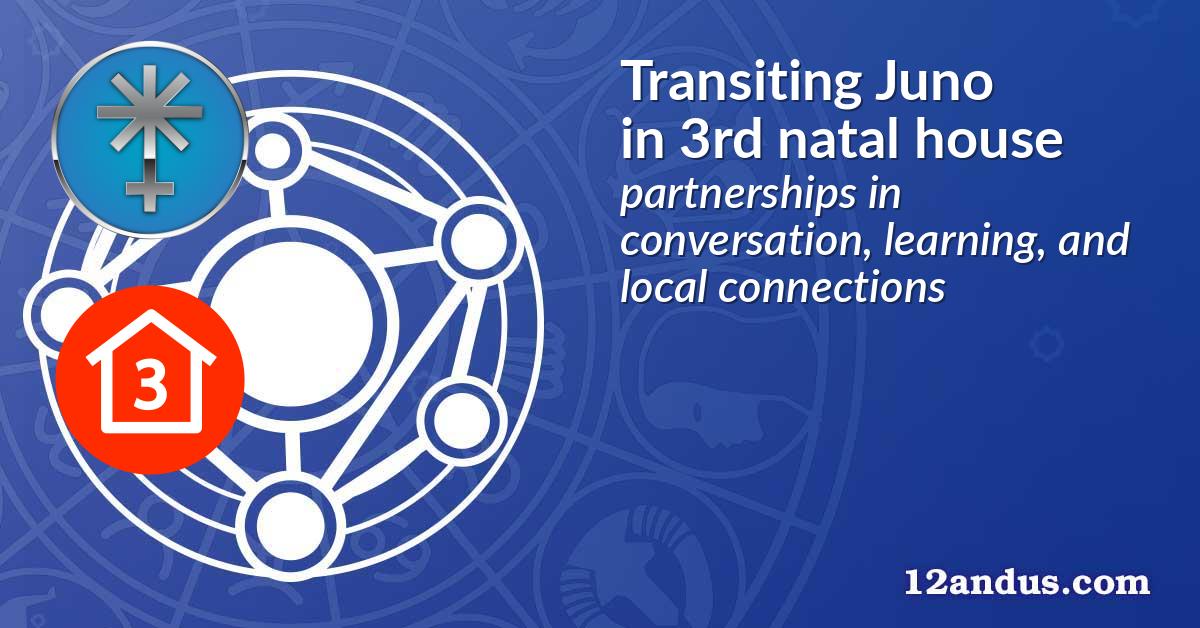 Transiting Juno in the 3rd natal house