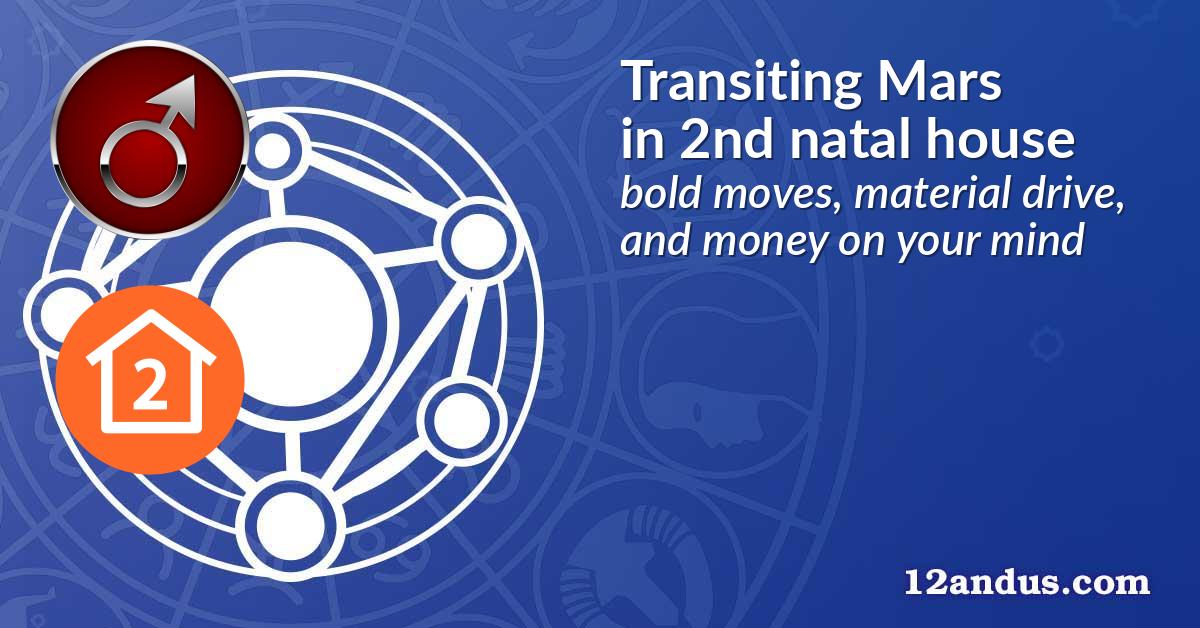 Transiting Mars in the 2nd natal house
